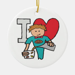 Ik hou van koffie keramisch ornament