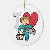 Ik hou van koffie keramisch ornament (Links)