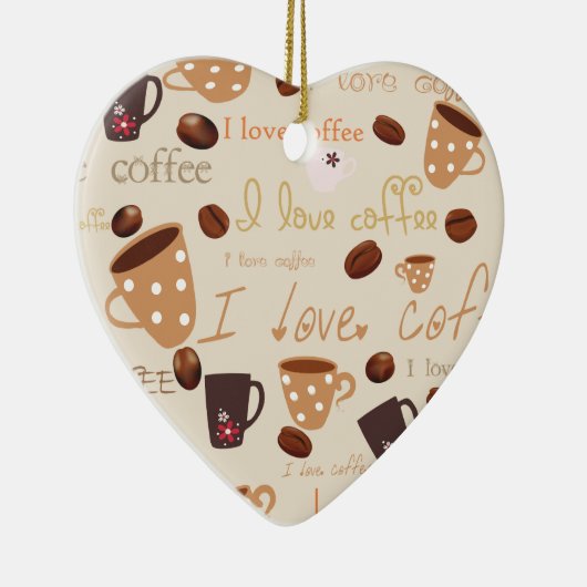 Ik hou van koffie! keramisch ornament (Rechts)