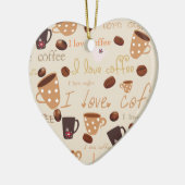 Ik hou van koffie! keramisch ornament (Links)