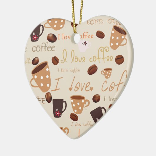 Ik hou van koffie! keramisch ornament (Links)