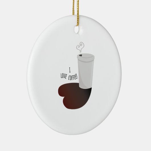 Ik hou van koffie keramisch ornament (Rechts)