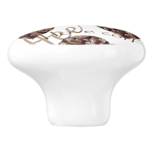 Ik hou van koffie! keramische knop (Zijkant)