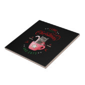ik hou van koffie kerst en katten vreugdevolle gro tegeltje (Zijkant)