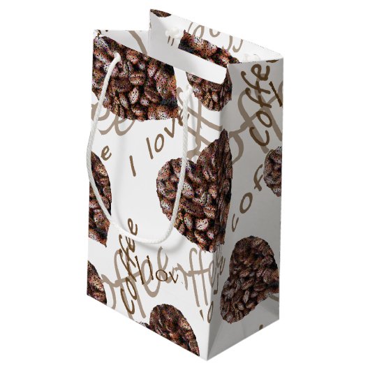 Ik hou van koffie! klein cadeauzakje (Achterkant Gekanteld)