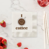 Ik hou van koffie latte hart papier servetten (Insitu)