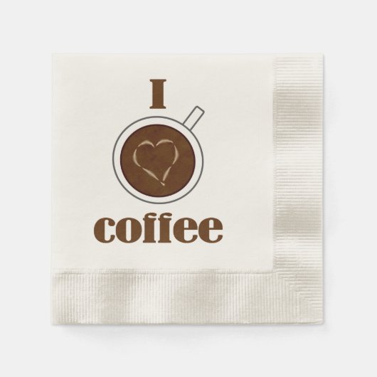 Ik hou van koffie latte hart papier servetten (Voorkant)