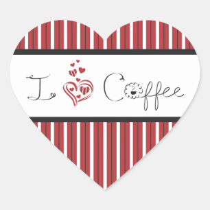 Ik Hou Van Koffie Letterkunst Hart Sticker