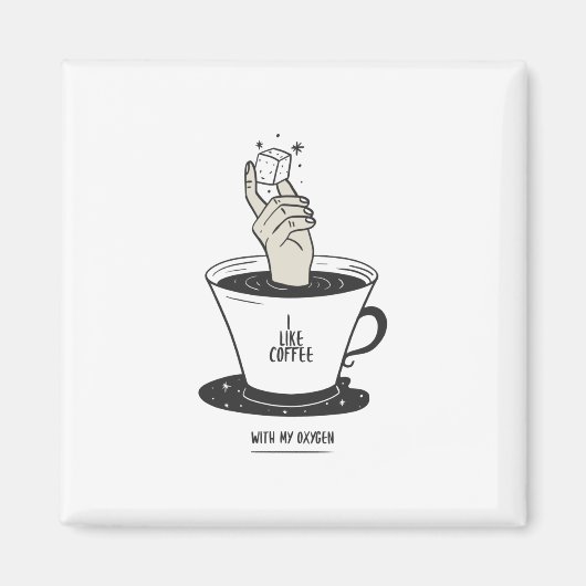 Ik hou van koffie met mijn zuurstof magneet (Voorkant)