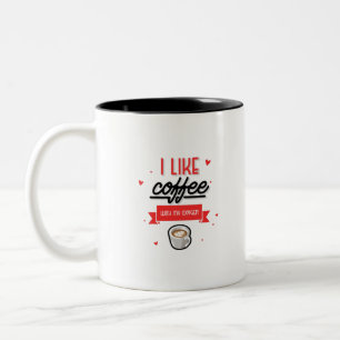 Ik hou van koffie met mijn zuurstof tweekleurige koffiemok