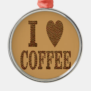Ik hou van koffie metalen ornament