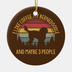Ik hou van koffie mijn Bernedole en misschien 3 me Keramisch Ornament