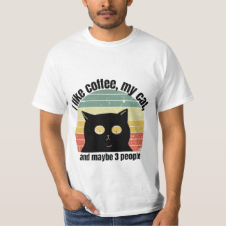 Ik Hou Van Koffie Mijn Kat En Misschien 3 Mensen F T-shirt