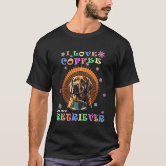 Ik hou van koffie mijn labrador retriever schattig t-shirt
