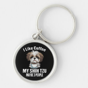 Ik Hou Van Koffie Mijn Shih Tzu En Misschien 3 Men Sleutelhanger