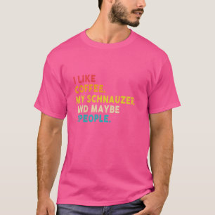 Ik hou van koffie miniatuur schnauzer hond en miss t-shirt
