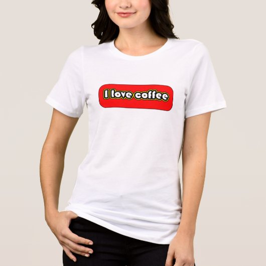 Ik hou van koffie-mokka Tri-Blend shirt (Voorkant)