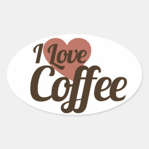 Ik hou van koffie ovale sticker