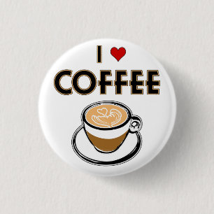 Ik hou van koffie ronde button 3,2 cm