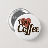 Ik hou van koffie ronde button 5,7 cm (Voorkant /achterkant)