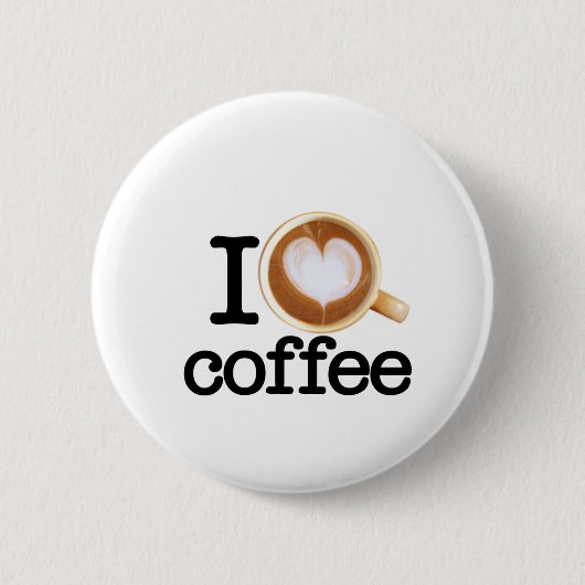 Ik hou van koffie ronde button 5,7 cm (Voorkant)