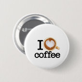Ik hou van koffie ronde button 5,7 cm (Voorkant /achterkant)