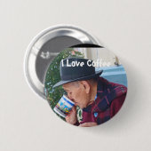 Ik hou van koffie ronde button 5,7 cm (Voorkant /achterkant)
