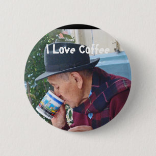 Ik hou van koffie ronde button 5,7 cm