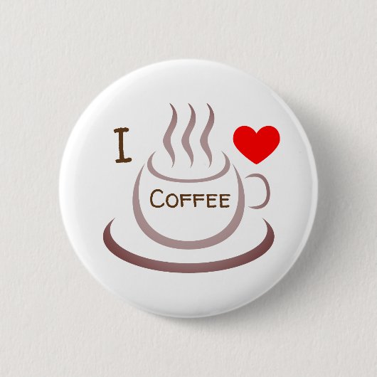 Ik hou van koffie ronde button 5,7 cm (Voorkant)