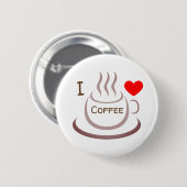 Ik hou van koffie ronde button 5,7 cm (Voorkant /achterkant)