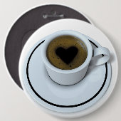 Ik hou van koffie ronde button 6,0 cm (Voorkant /achterkant)