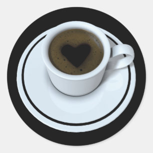 Ik hou van koffie ronde sticker
