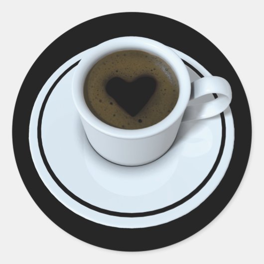 Ik hou van koffie ronde sticker (Voorkant)