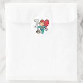 Ik hou van koffie ronde sticker (Tas)