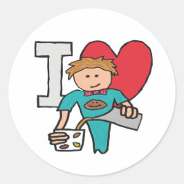 Ik hou van koffie ronde sticker