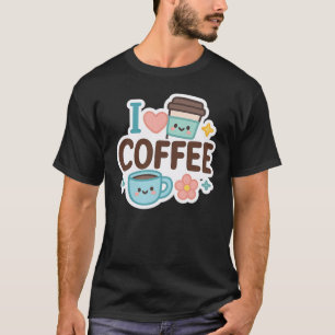 Ik Hou Van Koffie Schattig Kawaii Sticker – Aardig T-shirt