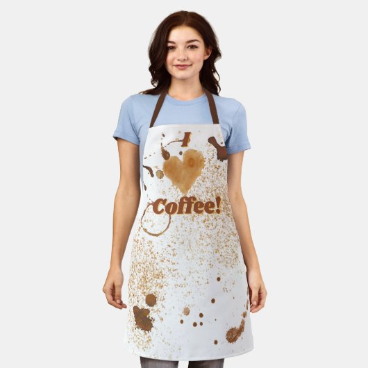 Ik hou van koffie schort (Gedragen)