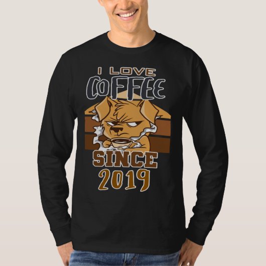 Ik hou van koffie sinds 2019 t-shirt (Voorkant)