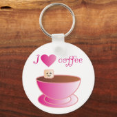 Ik hou van koffie sleutelhanger (Voorkant)