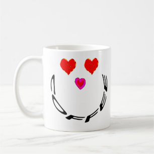 Ik hou van koffie smiley gezicht koffiemok