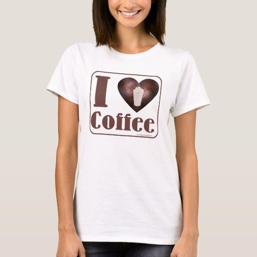 Ik hou van koffie t-shirt (Voorkant)