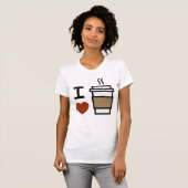 Ik hou van koffie t-shirt (Voorkant volledig)