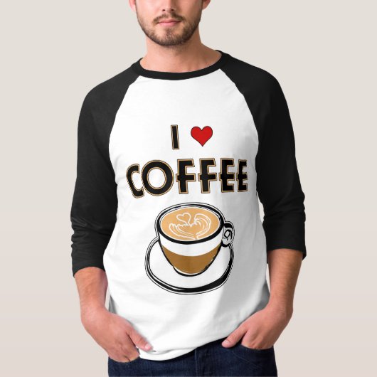 Ik hou van koffie t-shirt (Voorkant)