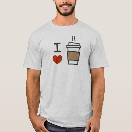Ik hou van koffie t-shirt (Voorkant)