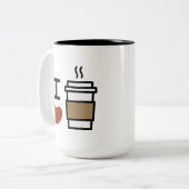 Ik hou van koffie tweekleurige koffiemok (Voorkant links)