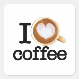 Ik hou van koffie vierkante sticker