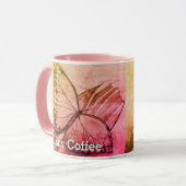 Ik hou van koffie vlinder mok (Voorkant links)