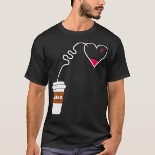 Ik hou van koffie vol lading mijn hart t-shirt