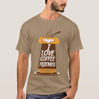 Ik hou van koffie vrienden grappig t-shirt