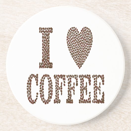 Ik hou van koffie zandsteen onderzetter (Voorkant)